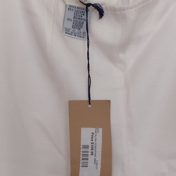 Ivory cotton blend pants, NWT made in Italy - Picture 5 of 5